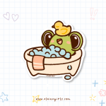 Frog's Bath Time Sticker | Elaine Girls