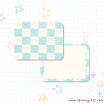 Blue Ribbon Checkered Notecard Set