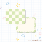 Green Checkered Notecard Set