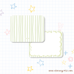 Green Striped Notecard Set