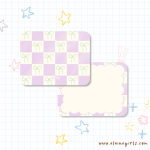 Lilac Ribbon Checkered Notecard Set