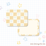 Orange Ribbon Checkered Notecard Set
