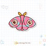 Pink Moth Sticker | Elaine Girls